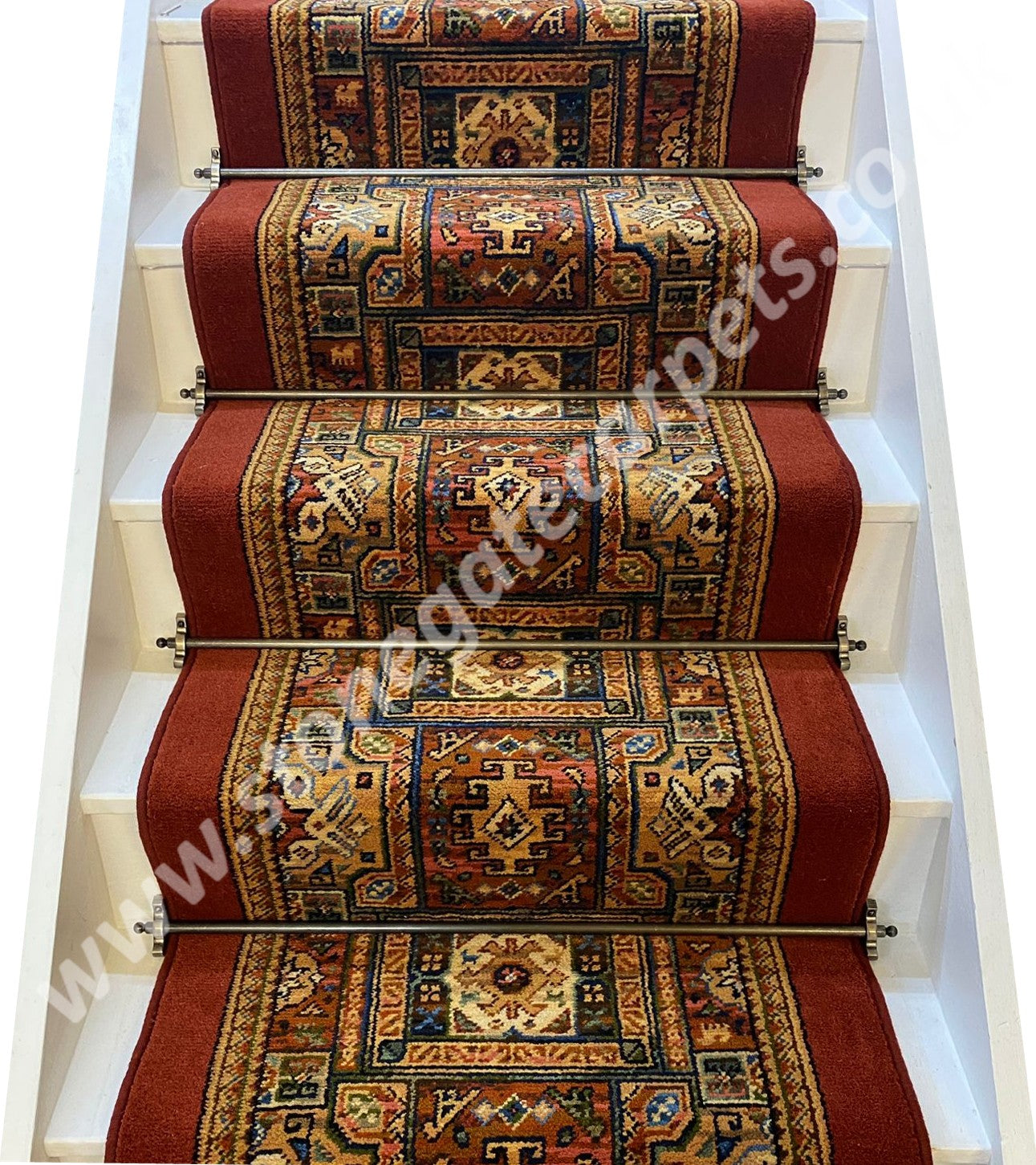 Ulster Carpets Glenavy Ethnic Panel Rust Runner 01/2137 (Please Call for per M² Cost)