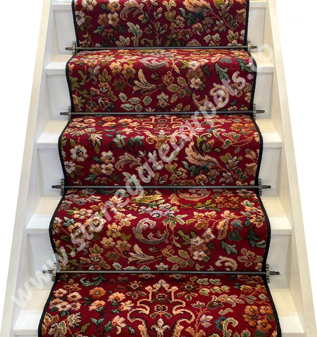 Ulster Carpets Glenmoy Persian Garden Stair Runner with choice of adding bespoke border or overlocking colour (per linear metre)