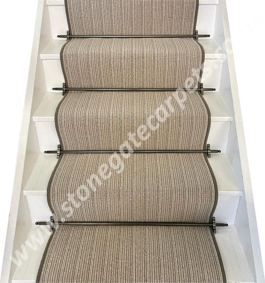 Ulster Carpets Laneve Wellington Stripe Linnet Stair Runner (Per Linear Metre)