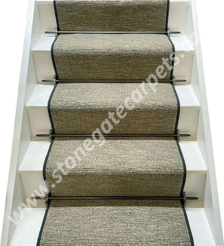 Ulster Carpets Natural Choice Patterns Chenile Dove Stair Runner with choice of adding bespoke border or overlocking colour (Per Linear Metre)