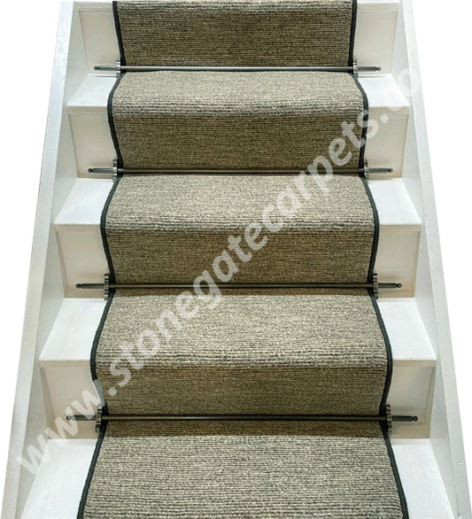 Ulster Carpets Natural Choice Patterns Chenile Dove Stair Runner with choice of adding bespoke border or overlocking colour (Per Linear Metre)
