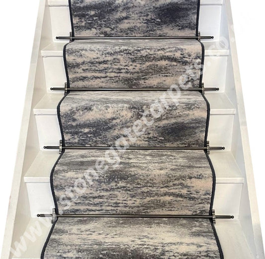Ulster Carpets Watercolours Mineral Zenith Stair Runner with choice of adding bespoke border or overlocking colour (Per Linear Metre)