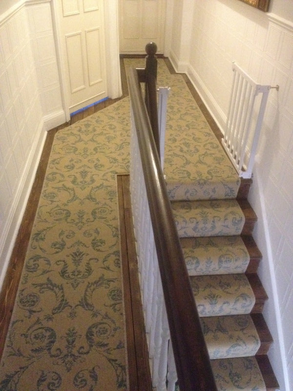 Brintons Carpets Renaissance Classics Medici Blue Broadloom Stair Runner (per M)