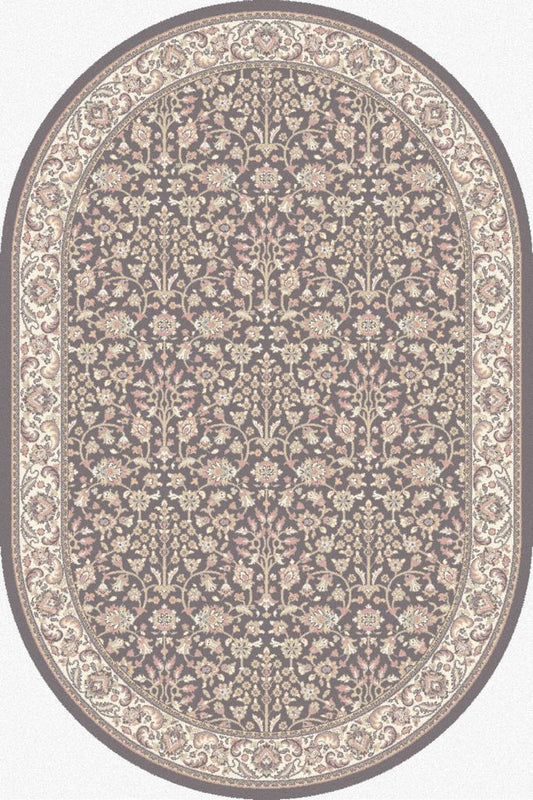 Agnella Rugs Isfahan ITAMAR Anthracite Oval - 100% New Zealand Wool - Free Delivery