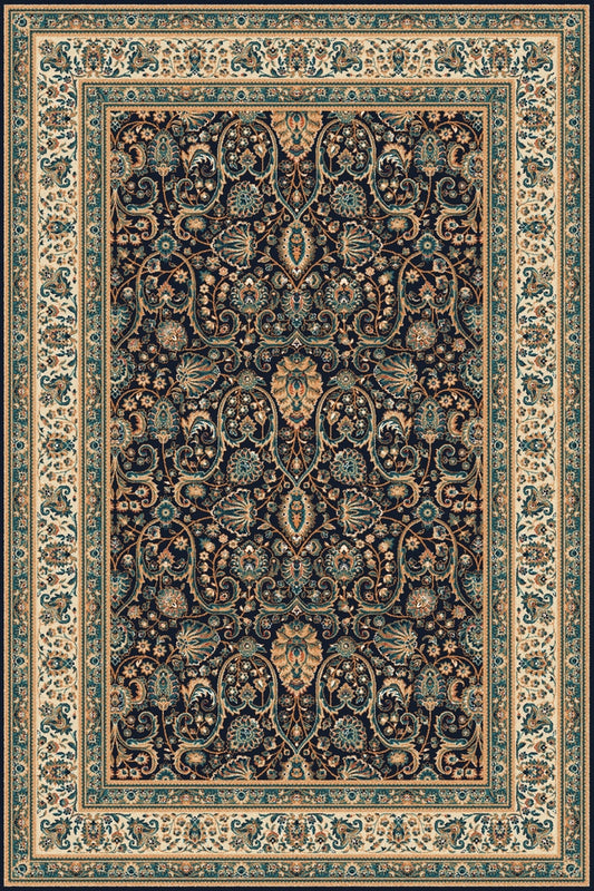 Agnella Rugs Isfahan KLIMENE Navy Blue - 100% New Zealand Wool - Free Delivery