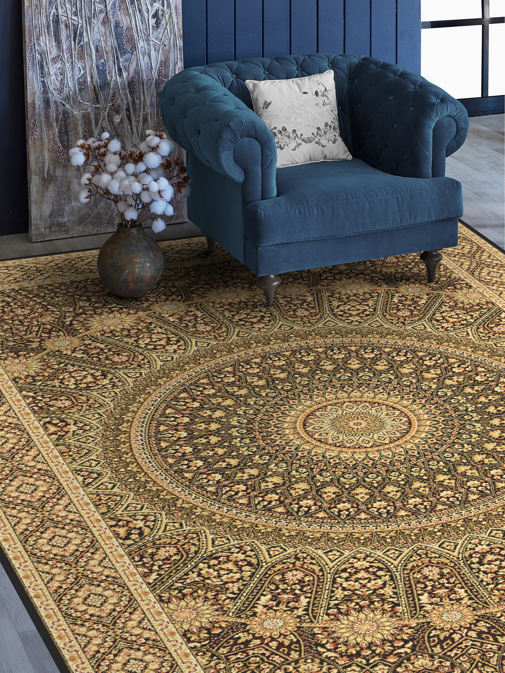 Agnella Rugs Agnus LIWIA Black - 100% New Zealand Wool - Free Delivery