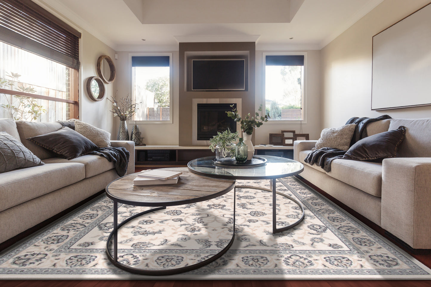 Agnella Rugs Isfahan M TAMUDA Anthracite - 100% New Zealand Wool - Free Delivery