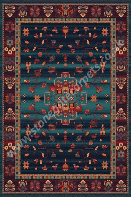 Agnella Rugs Agnus TACUBA Navy Blue - 100% New Zealand Wool - Free Delivery