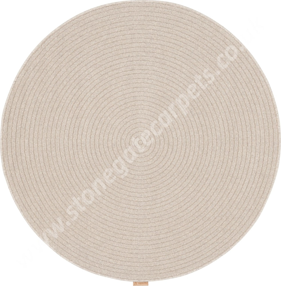 Agnella Rugs Noble Ruti Light Beige Circle - 100% Undyed British Wool Free Delivery Rug