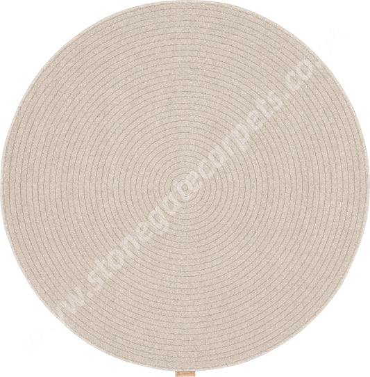 Agnella Rugs Noble Ruti Light Beige Circle - 100% Undyed British Wool Free Delivery Rug