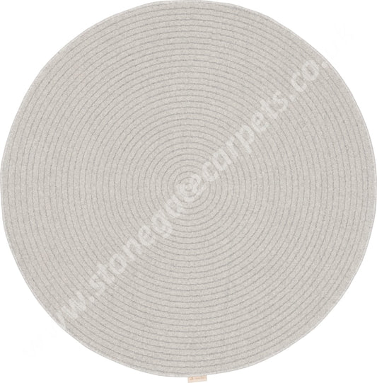 Agnella Rugs Noble Ruti Light Grey Circle - 100% Undyed British Wool Free Delivery Rug