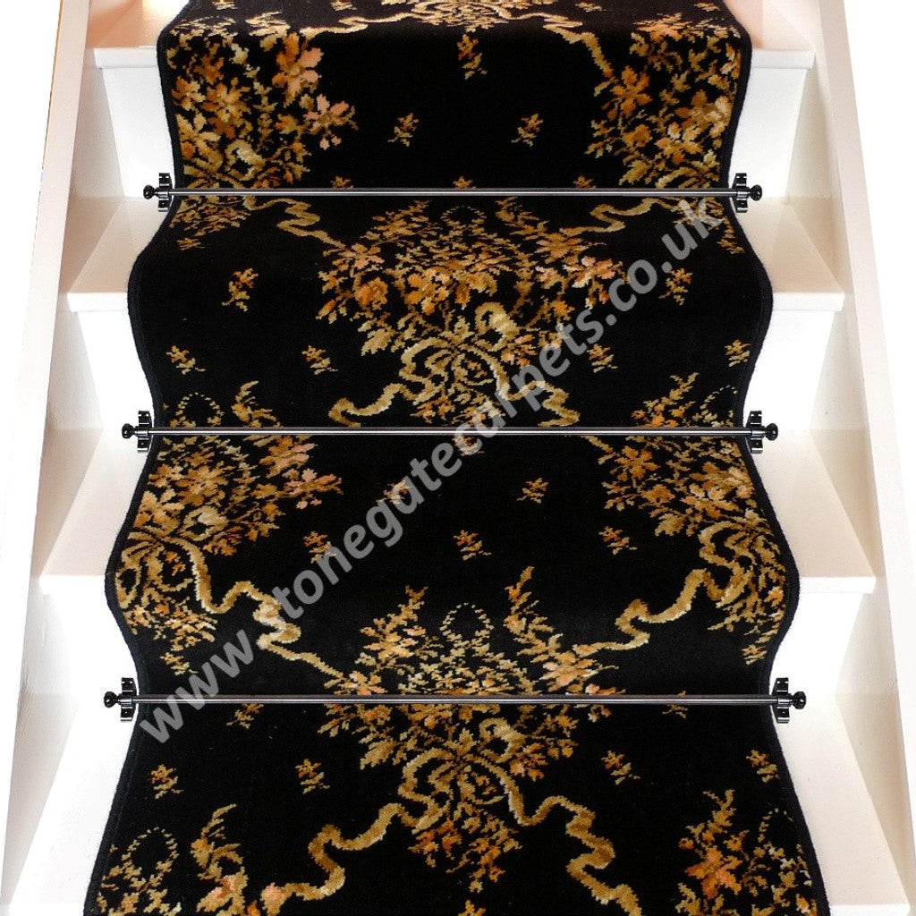 Axminster Carpets Black Bouquet Broadloom Stair Runner (per M)