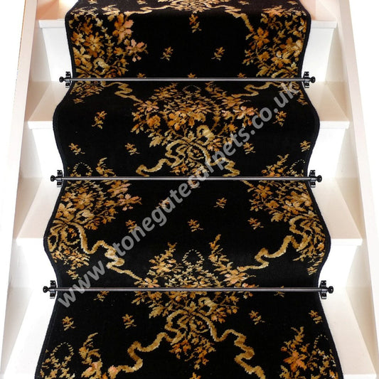 Axminster Carpets Black Bouquet Broadloom Stair Runner (per M)
