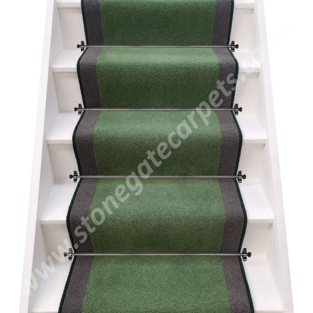 Axminster Carpets Devonia Plain Cottage Garden & Bell Twist Smoke Stair Runner (Per M)