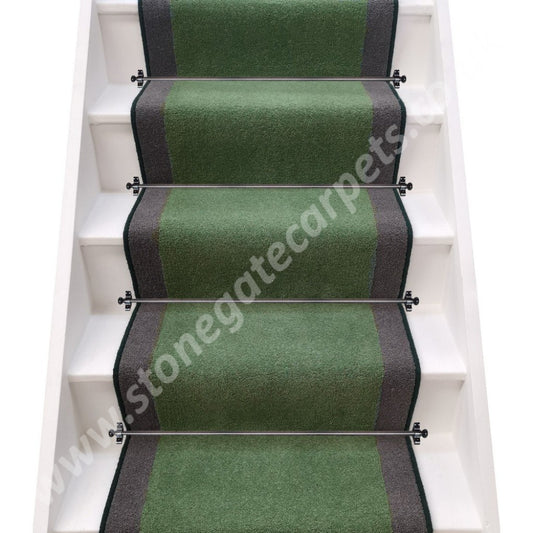 Axminster Carpets Devonia Plain Cottage Garden & Bell Twist Smoke Stair Runner (Per M)