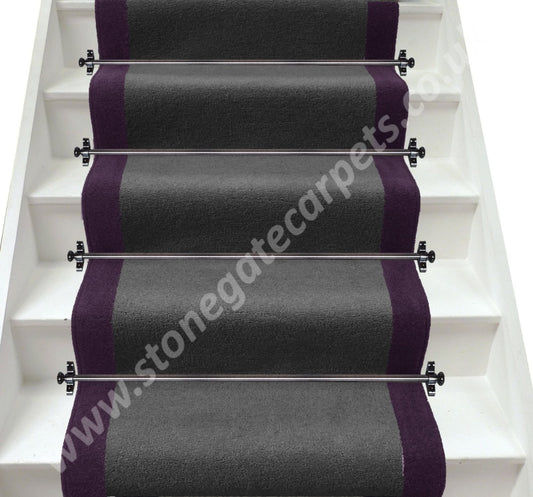 Axminster Carpets Devonia Plain Discovery Grey & Hyacinth Stair Runner (Per M)