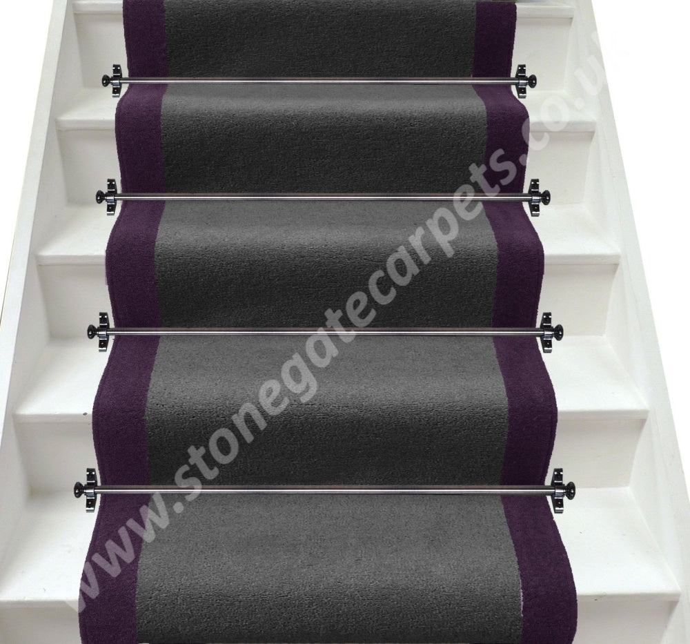 Axminster Carpets Devonia Plain Discovery Grey & Hyacinth Stair Runner ...
