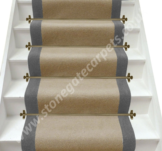 Axminster Carpets Devonia Plain Lazy Days & Discovery Grey Stair Runner (Per M)