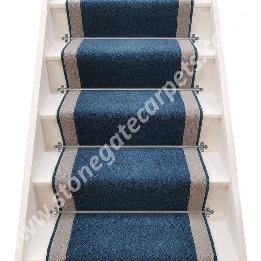 Axminster Carpets Moorland Twist Bilberry & Devonia Plains French Grey Stair Runner (per M)