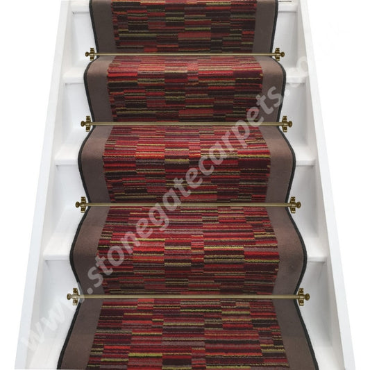 Axminster Carpets Rendezvous Block Stripe & True Velvet Otter Stair Runner (Per M)
