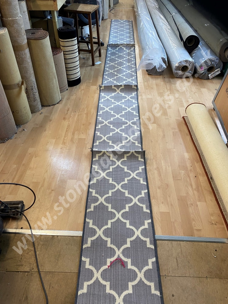 Axminster Carpets Royal Borough Trellis Steel Mid Grey Stair Runner 4.20M X 17.5 Wide Flooring &