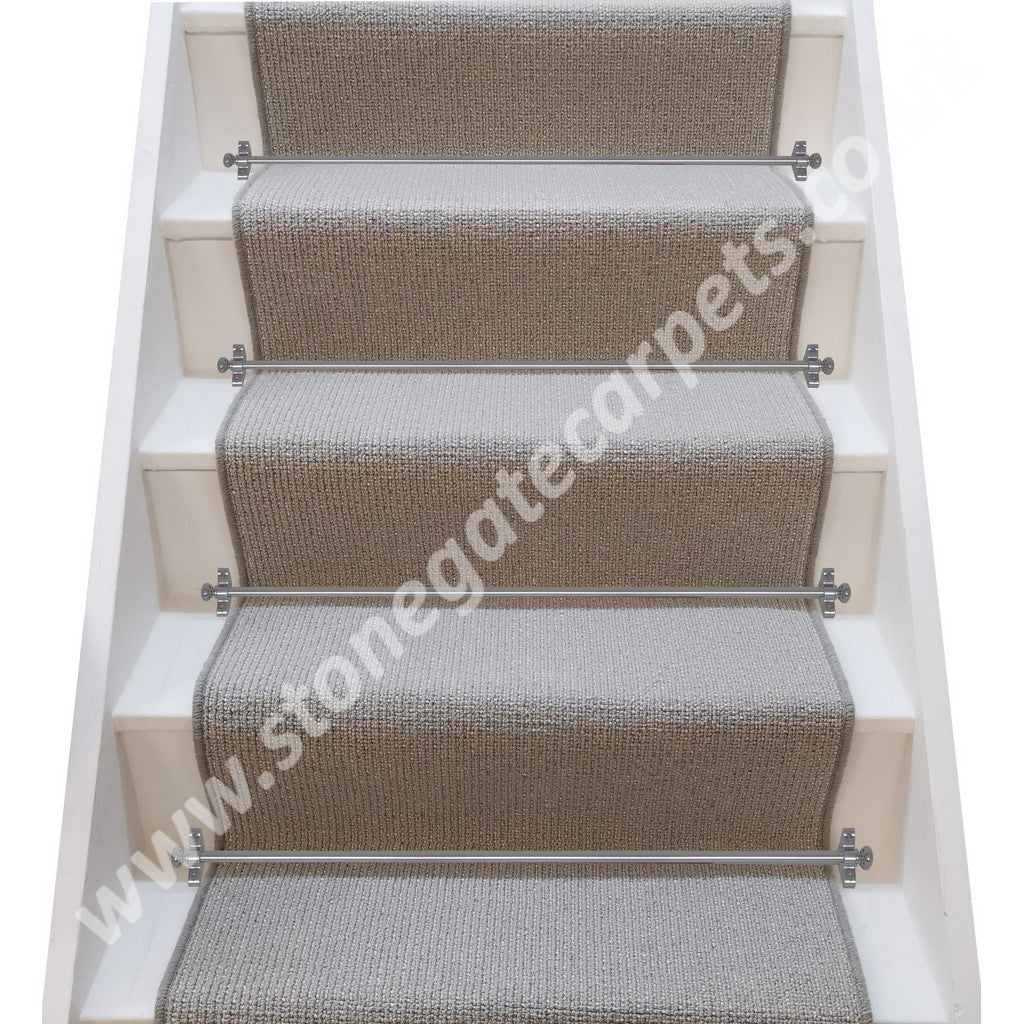 Axminster Carpets Simply Natural Ribgrass Stipple Quartz Eggshell Stair Runner (per M)