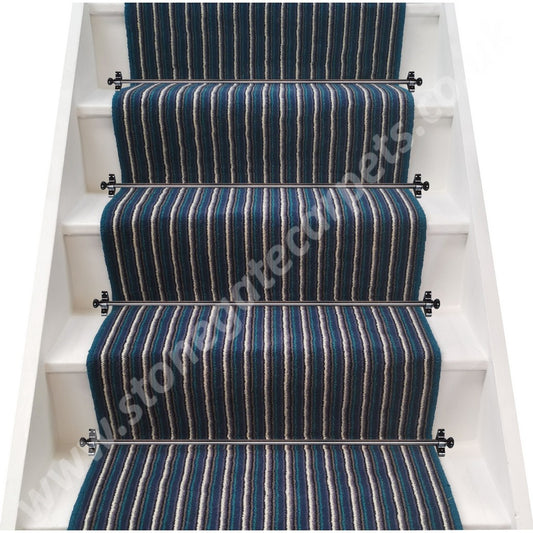 Axminster Carpets Navy & White Train Stripe Stair Runner (Per Linear Metre)