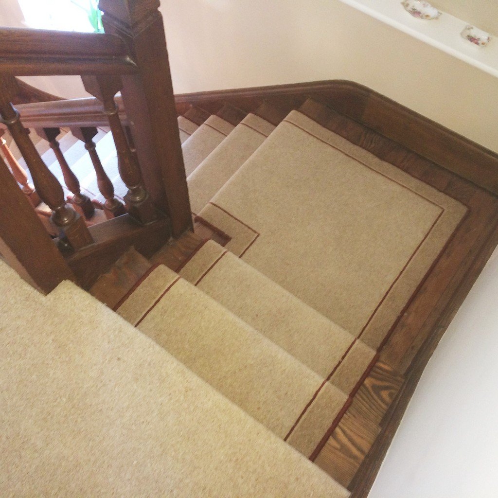 Brintons Carpets Bell Twist Barley Raspberry Ruffles Irish Linen Stair Runner (Per Linear Metre)