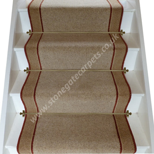 Brintons Carpets Bell Twist Barley Raspberry Ruffles Irish Linen Stair Runner (per M)