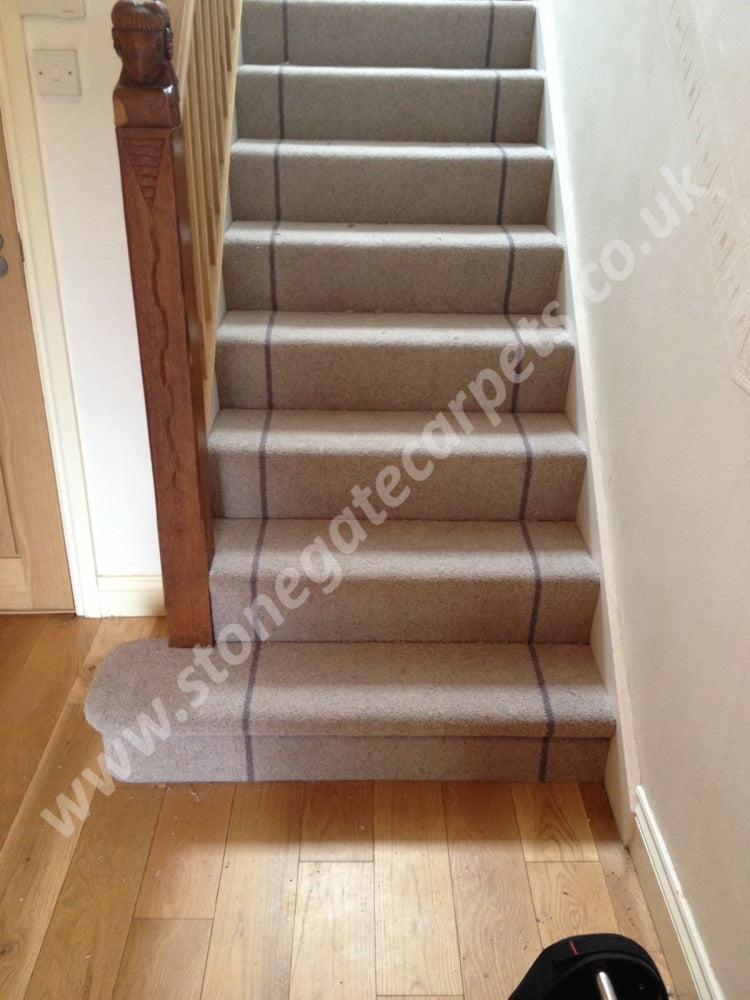 Brintons Carpets Bell Twist Chalk & Flint Fully Fitted Stair Carpet (Per M) Runner