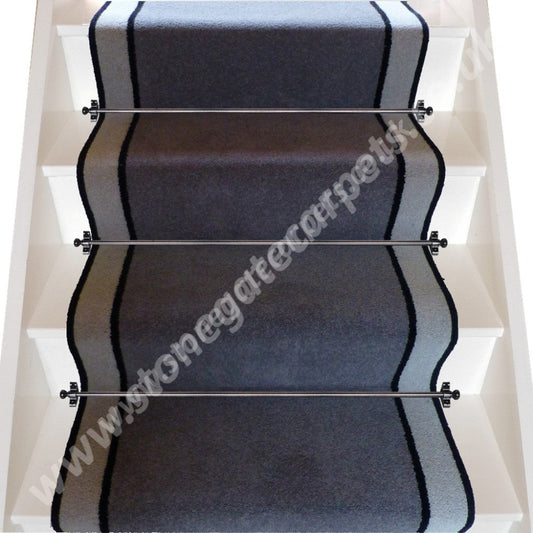 Brintons Carpets Bell Twist Flint Ebony Pumice Stair Runner (per M)