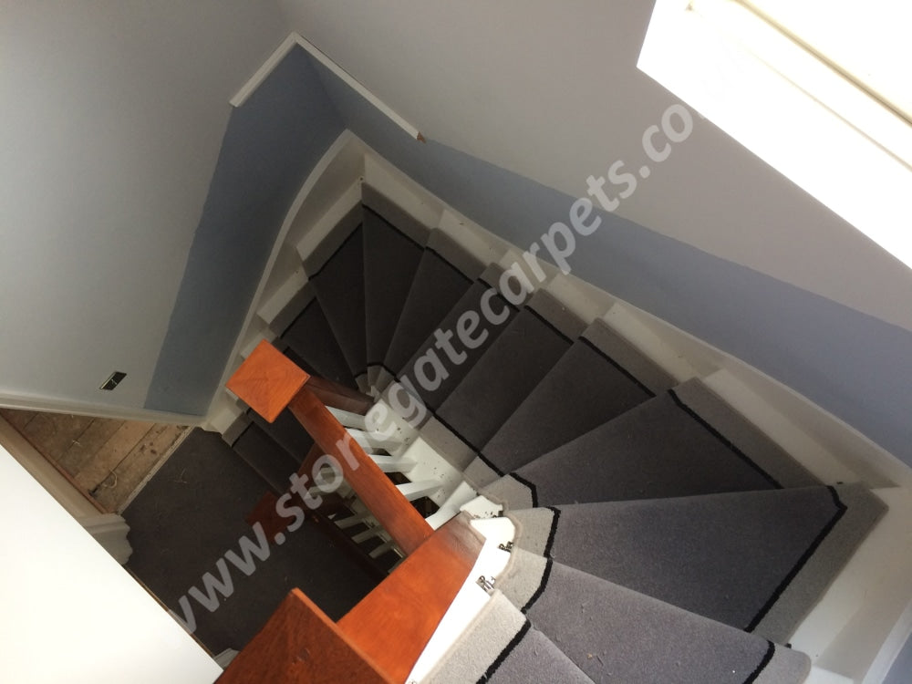 Brintons Carpets Bell Twist Flint Ebony Pumice Stair Runner (Per M)