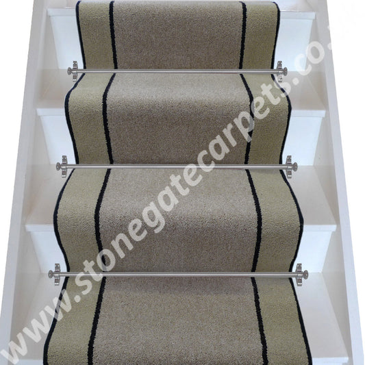 Brintons Carpets Bell Twist Italian Mocha Ebony Putty Stair Runner (per M)