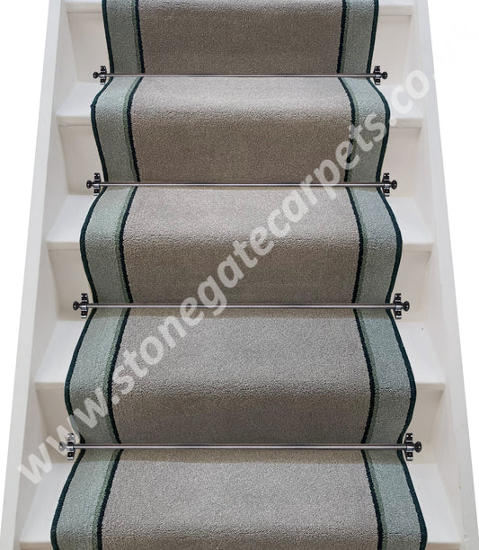 Brintons Bell Twist Laura Ashely Steel, Peacock, Aquatint & Samphire Stair Runner (per M)