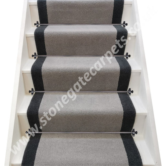 Brintons Carpets Bell Twist Laura Ashley Steel & Slate Stair Runner (per M)