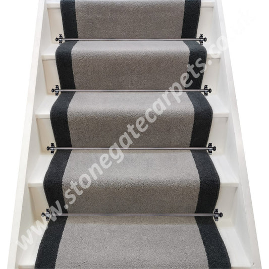 Brintons Carpets Bell Twist Laura Ashley Steel & Slate Stair Runner (Per Linear Metre)