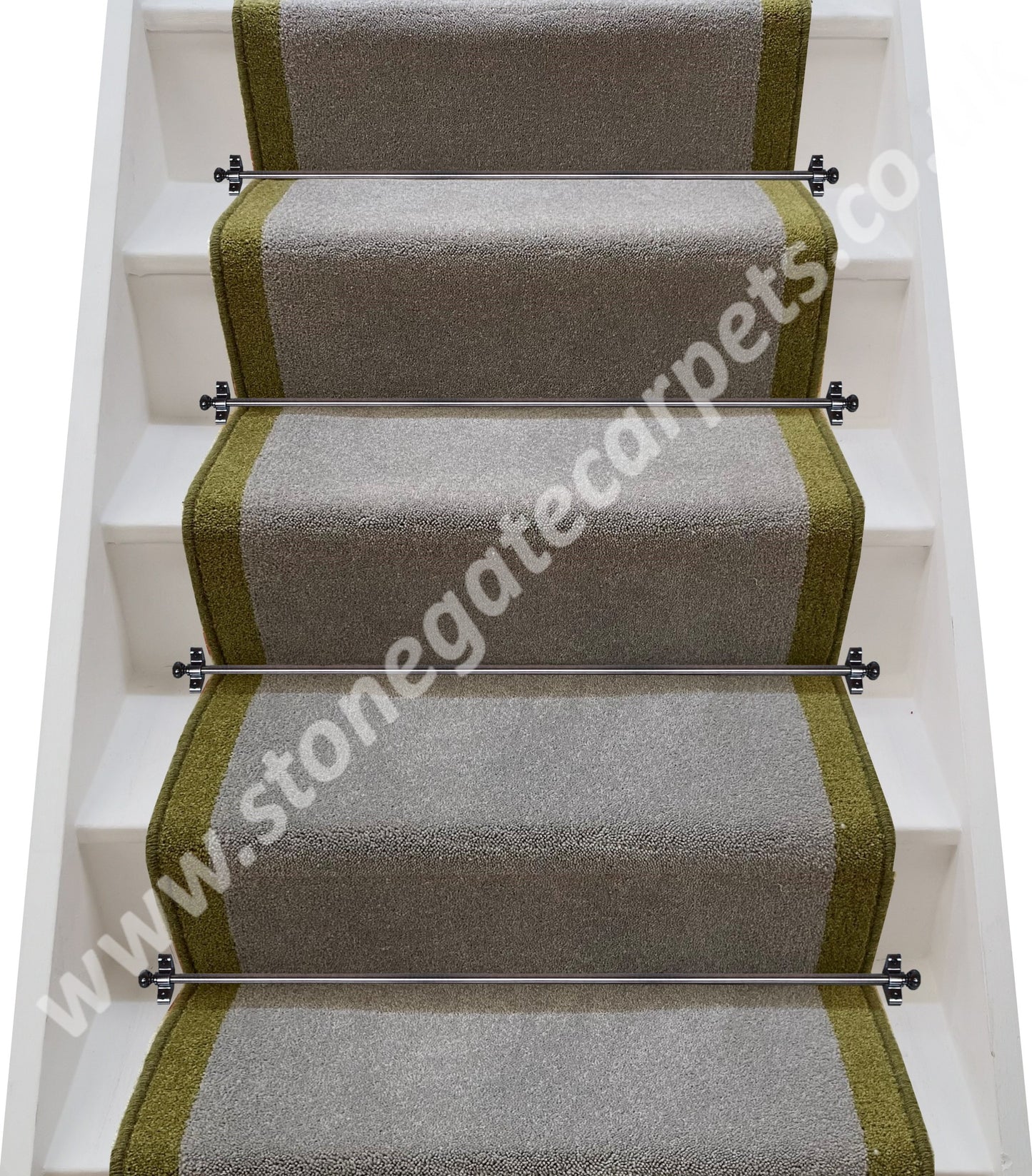 Brintons Carpets Bell Twist Steel & Pistachio (1½) Stair Runner (per M)