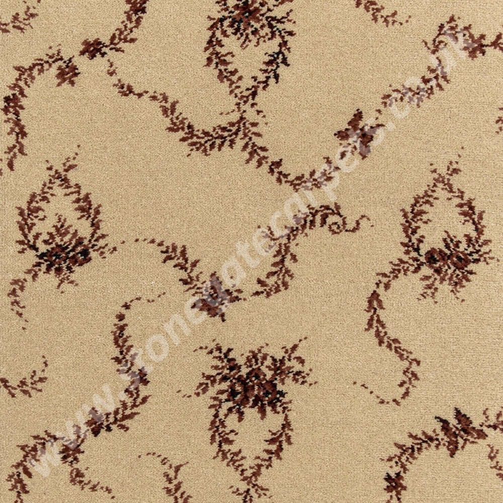 Brintons Carpets Classic Florals Nouveau Toile Papillon Red 1/50364 (Per M²) Carpet
