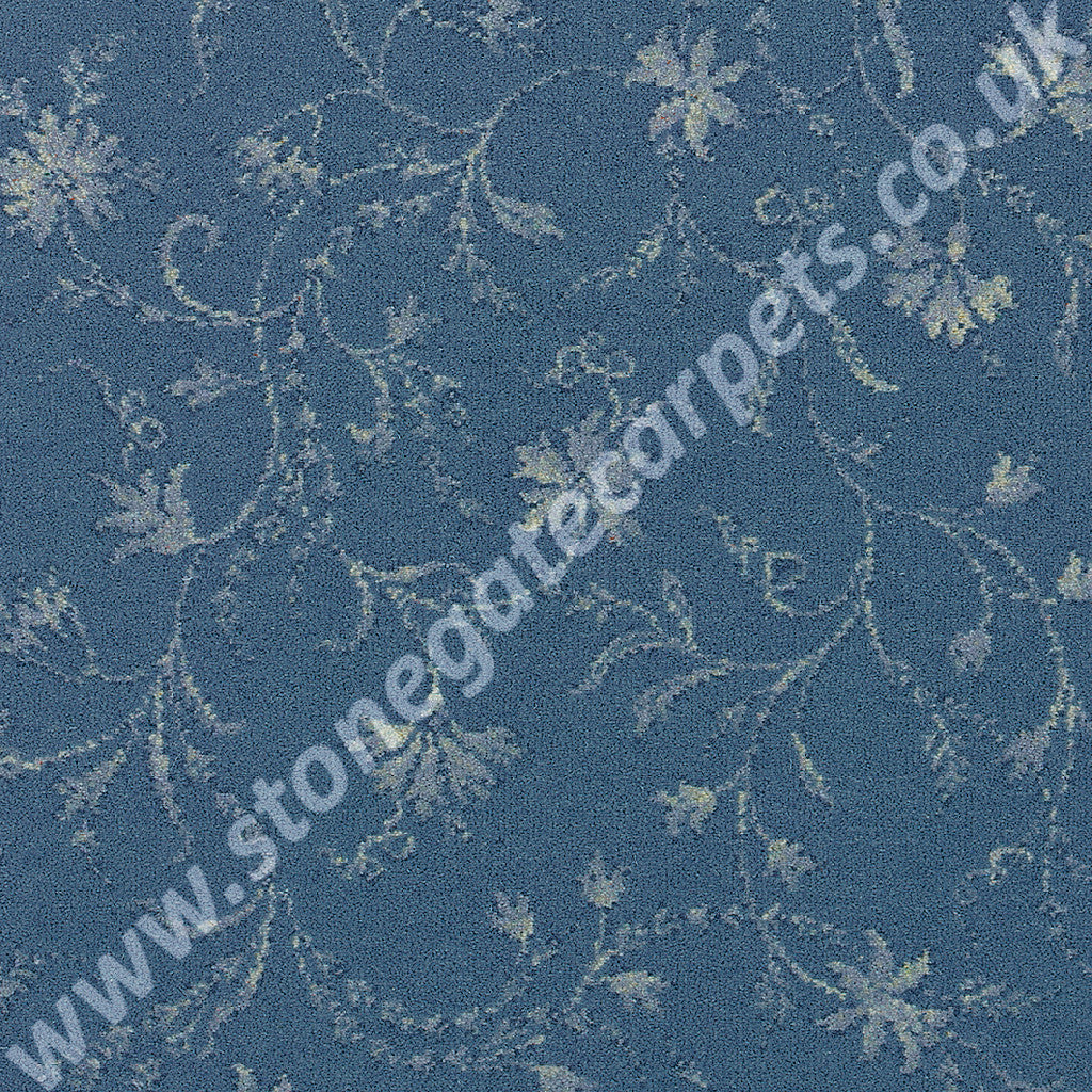 Brintons Carpets Classic Florals Parterre Blue 3/38176