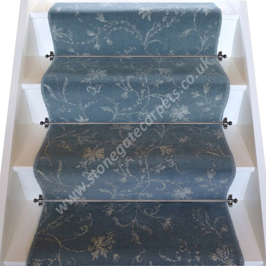 Brintons Carpets Classic Florals Parterre Blue Broadloom Stair Runner (per M)