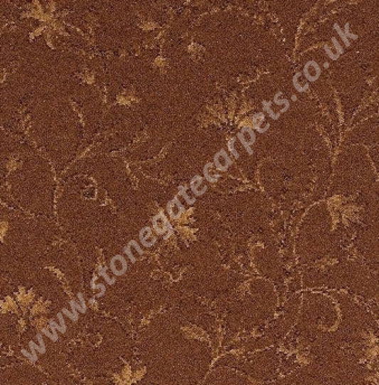 Brintons Carpets Classic Florals Parterre Copper Carpet Remnant 18/38176