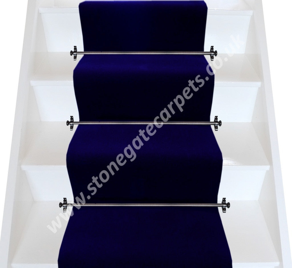 Brintons Carpets Majestic Oxford Blue Plain Stair Runner (per M)