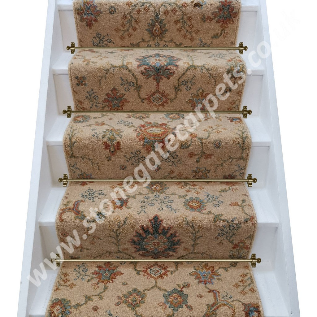 Brintons Carpets Renaissance Gold Palmette Broadloom Stair Runner (per M)