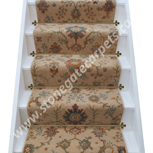 Brintons Carpets Renaissance Gold Palmette Broadloom Stair Runner (Per Linear Metre)