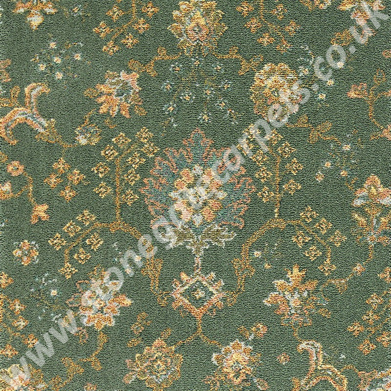 Brintons Carpets Renaissance Green Palmette