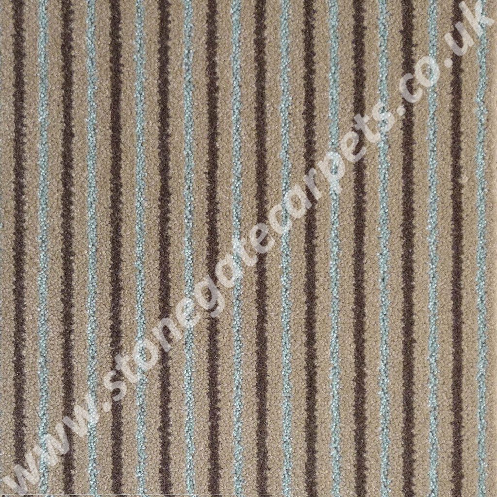 Brintons Carpets Stripes Collection Chocolate Bonbon Carpet Remnant 2ST/38266