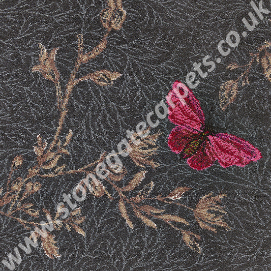 Brintons Carpets Timorous Beasties Noir Ruskin Butterfly 8/50155