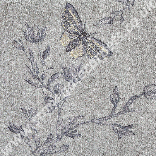 Brintons Carpets | Timorous Beasties | Silver Ruskin Butterfly | £87.00 Per M² 