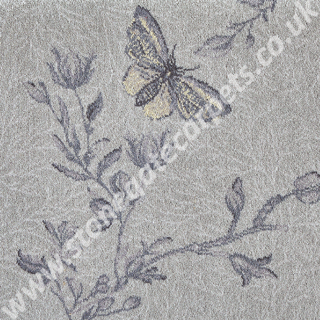 Brintons Carpets Timorous Beasties Silver Ruskin Butterfly 10/50156