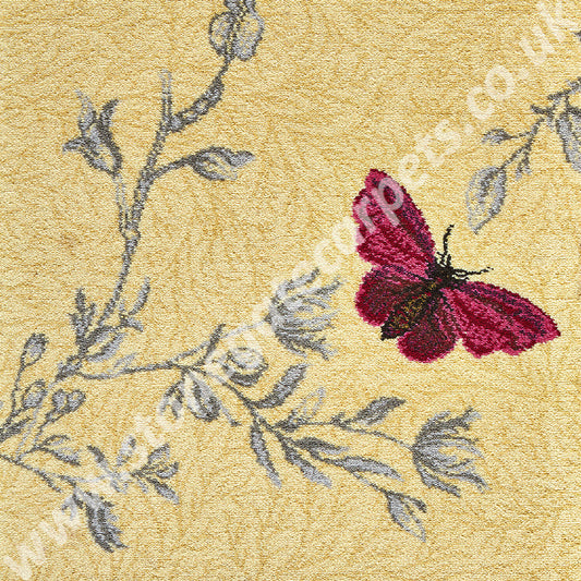 Brintons Carpets Timorous Beasties Yellow Ruskin Butterfly 6/50155